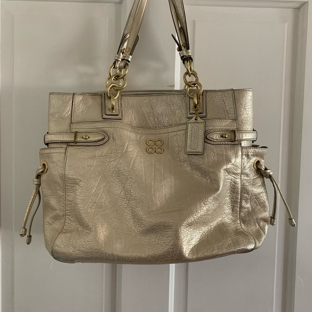 Silver Iridescent Coach Bag